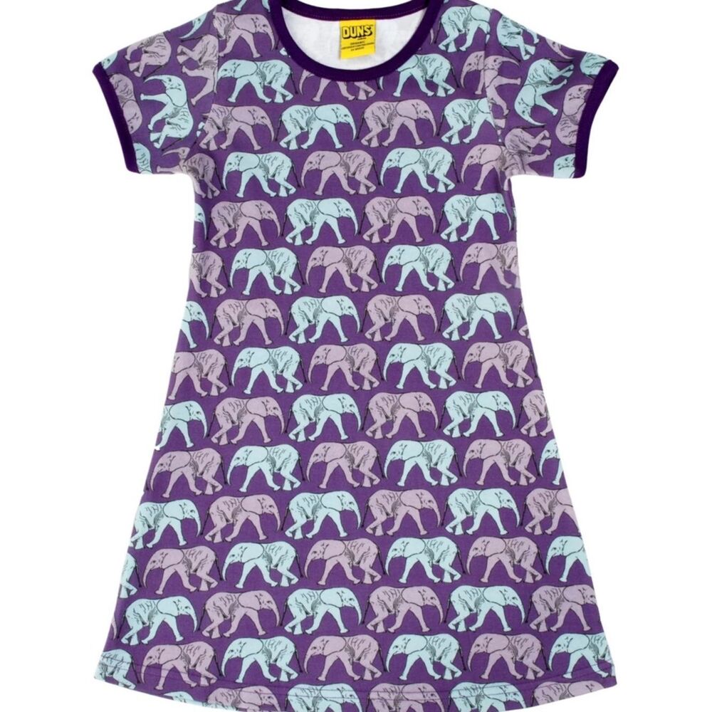 DUNS Sweden Purple Elephant Dress Sz 1116cm
